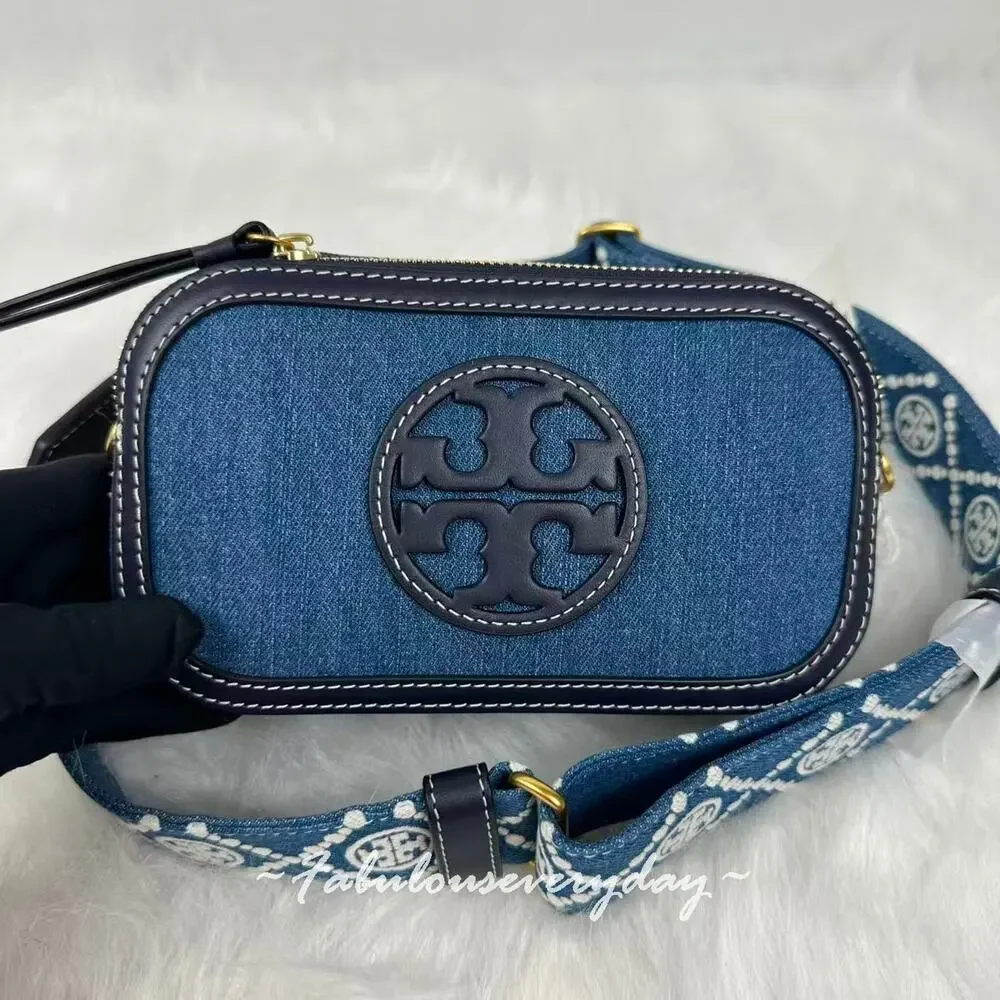 Tory Burch Mini Miller Denim Crossbody Bag 158637 NWT